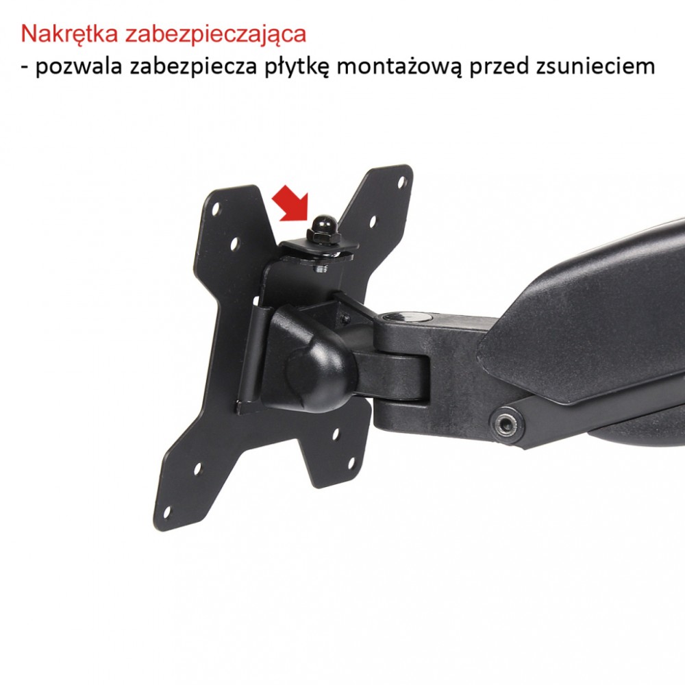 Uchwyt biurkowy na sprężynie gazowej do 1 monitora LCD/LED 13-27"            L-11GD